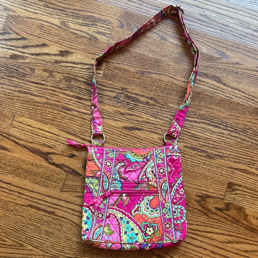 Vera Bradley Pink Swirl Paisley Quilted Crossbody Bag